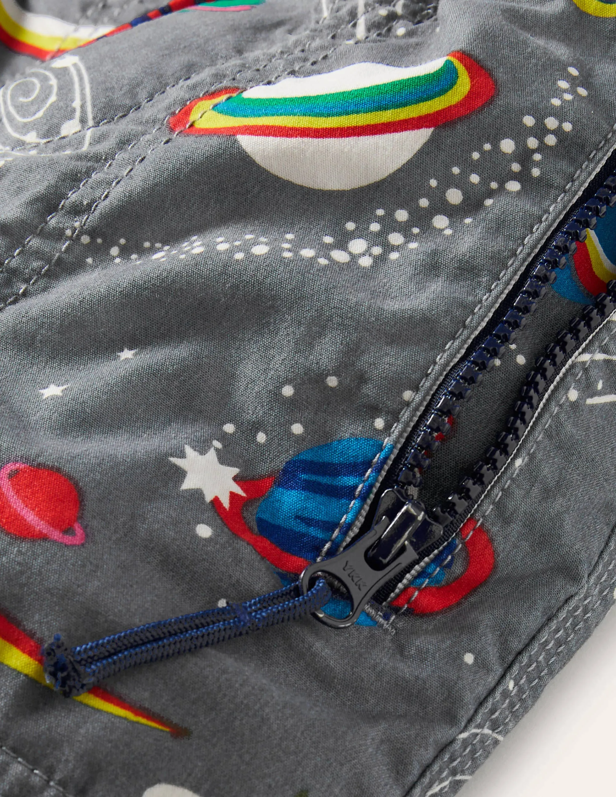 Adventure Shorts-Cobble Grey Rainbow Space