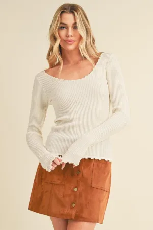 AEMI & Co. Adalie- Slim-fit Knit Sweater
