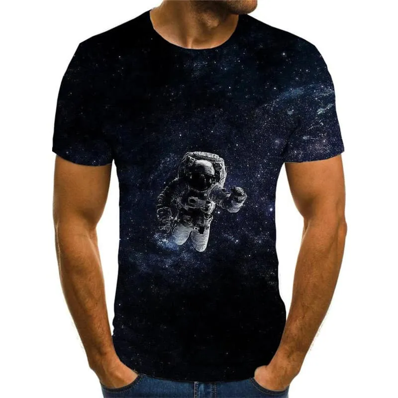 Astronaut T shirt Men Galaxy Funny T shirts Space Tshirts Casual Universe Anime Clothes