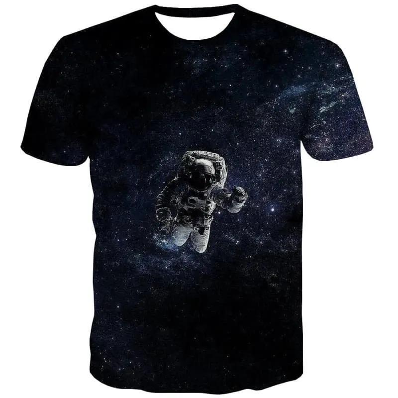 Astronaut T shirt Men Galaxy Funny T shirts Space Tshirts Casual Universe Anime Clothes