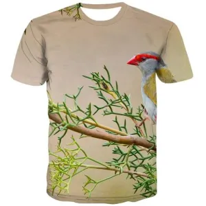 Bird T-shirt Men Animal Tshirts Casual Tree Tshirts Cool Harajuku Tshirt Printed Street T shirts Funny Short Sleeve Hip hop