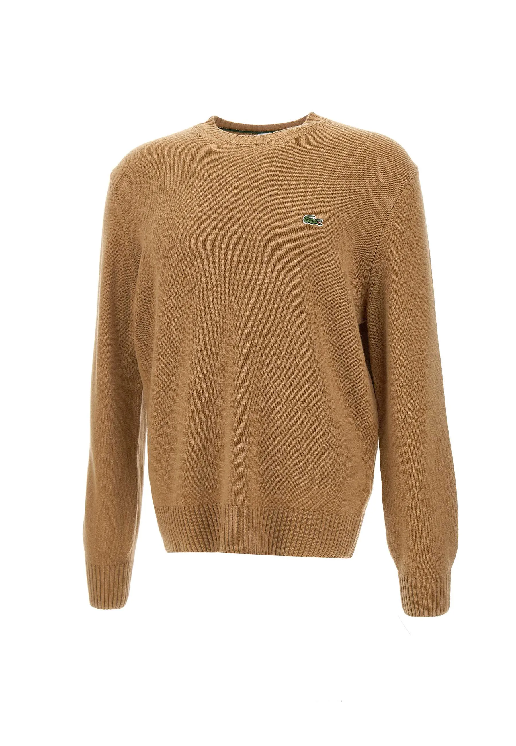 Camel Wool Sweater with Iconic Logo