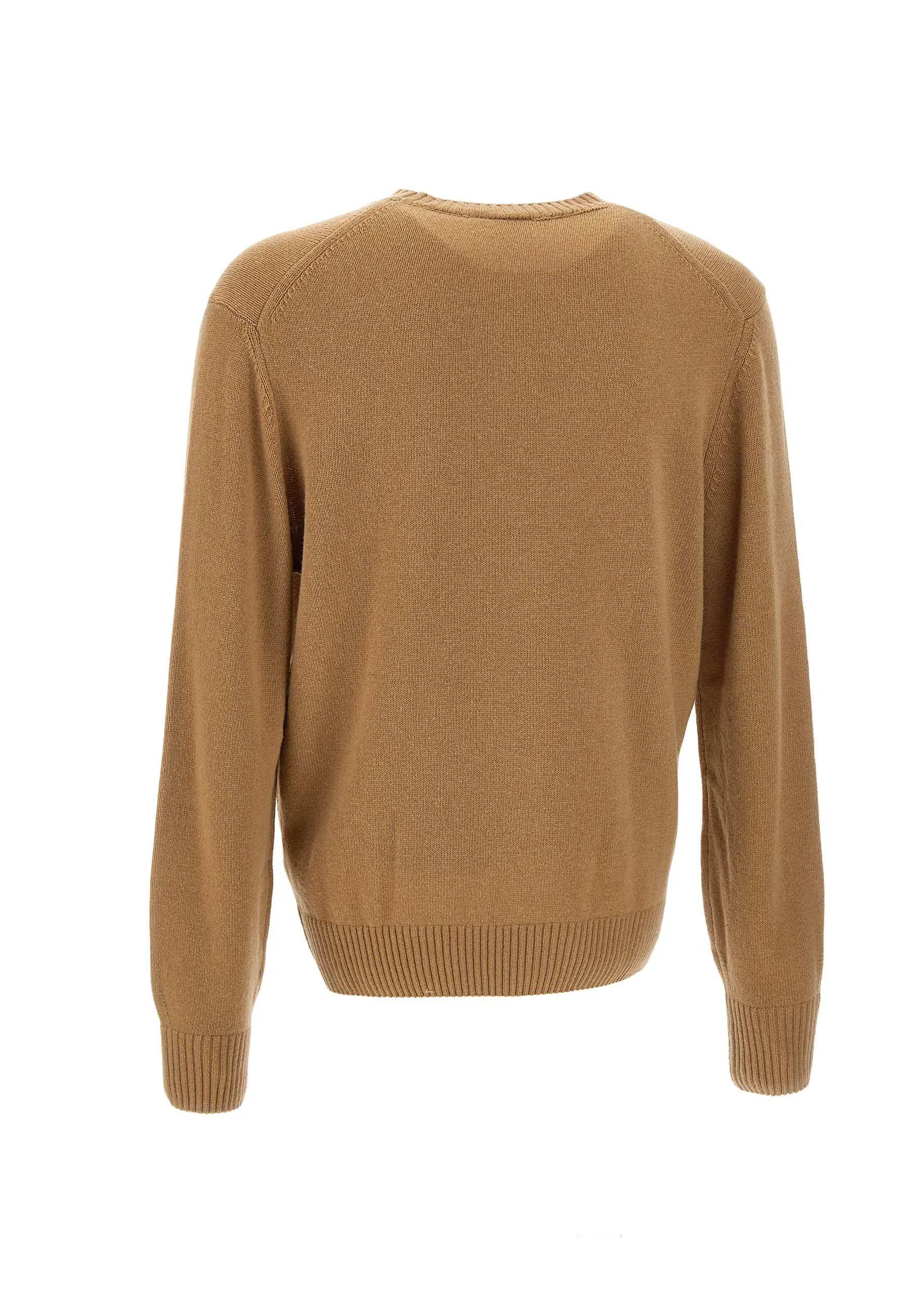 Camel Wool Sweater with Iconic Logo