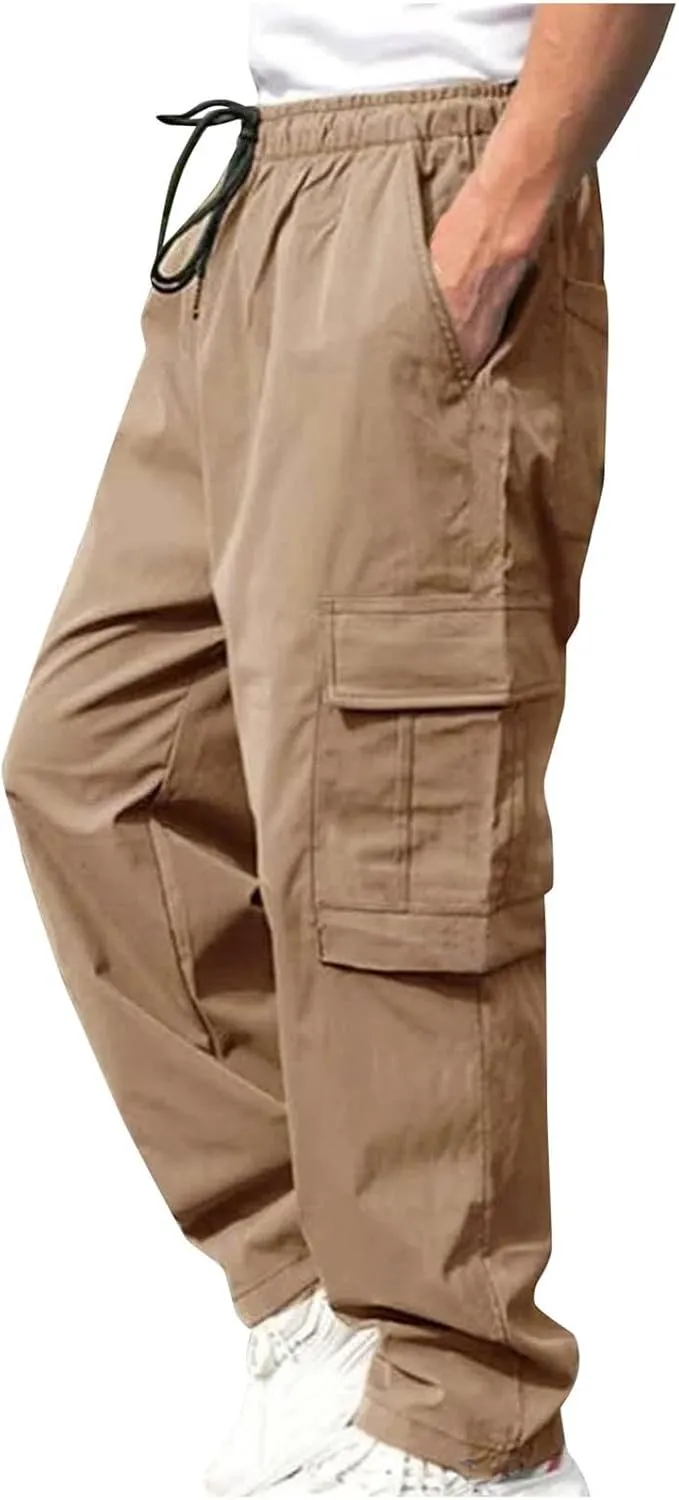 Cargo Pant for Men Pants with Ribbon Active Chinos Pant Hiking Tactical Pants Climbing Pants Flexible Relaxed Pants