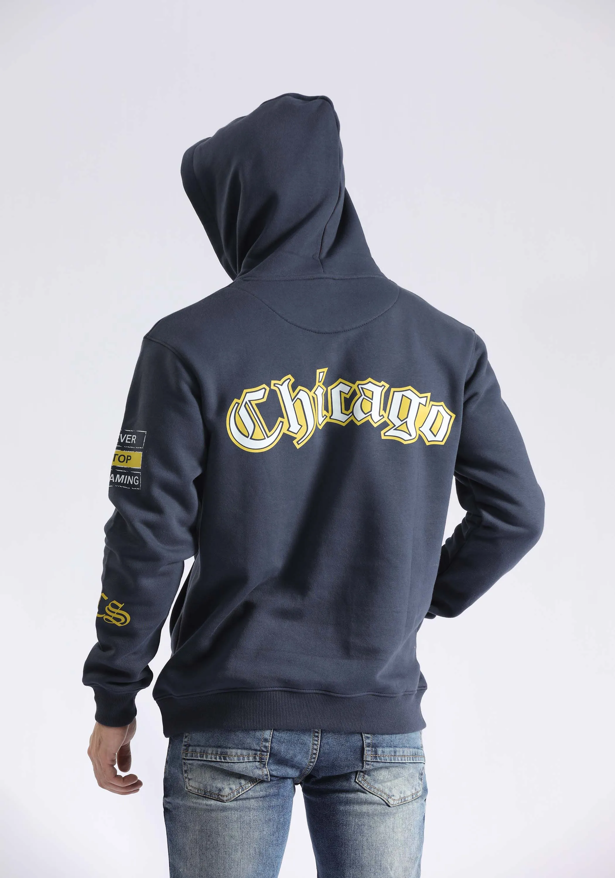 Contrast Print Hoodie