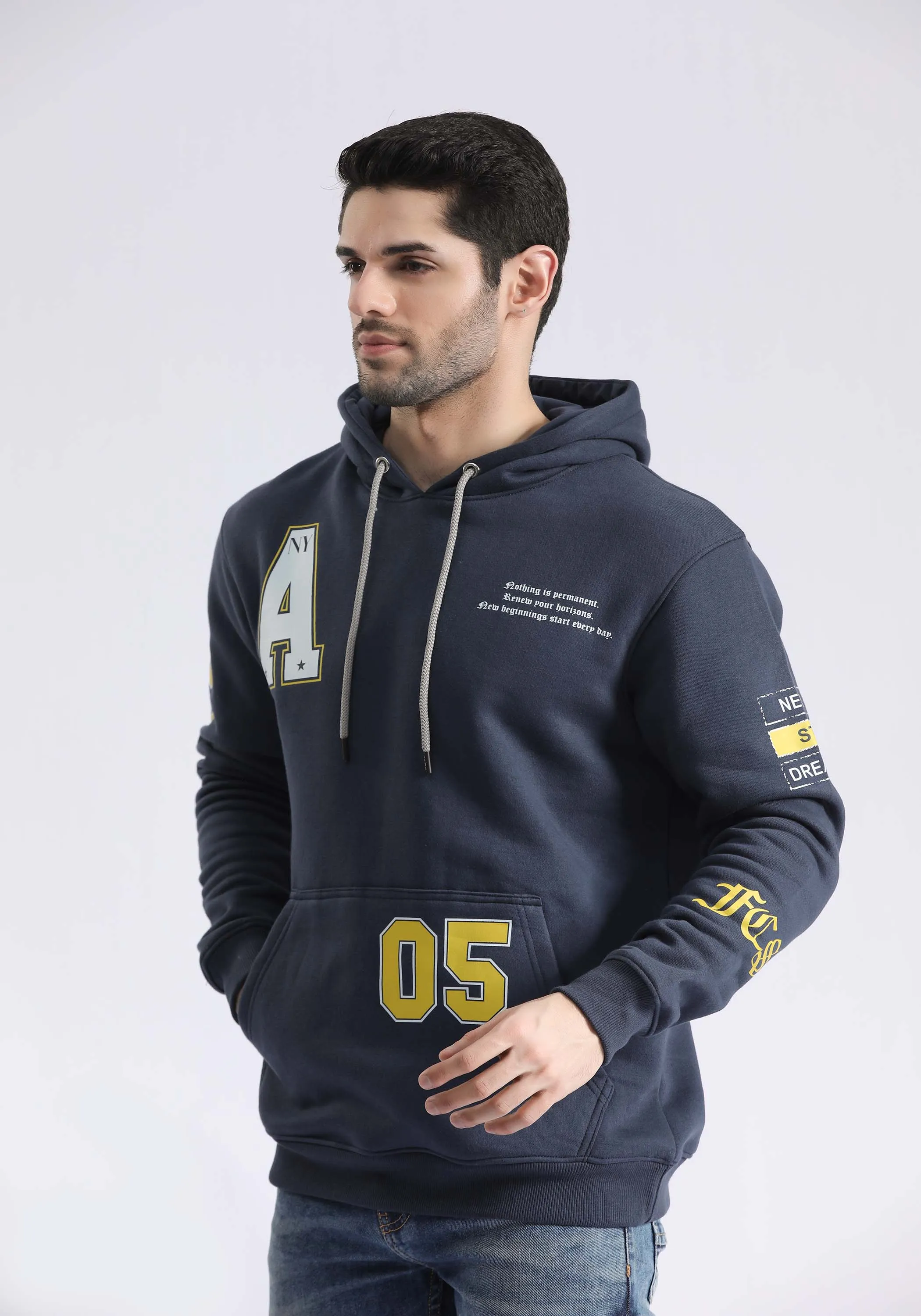 Contrast Print Hoodie