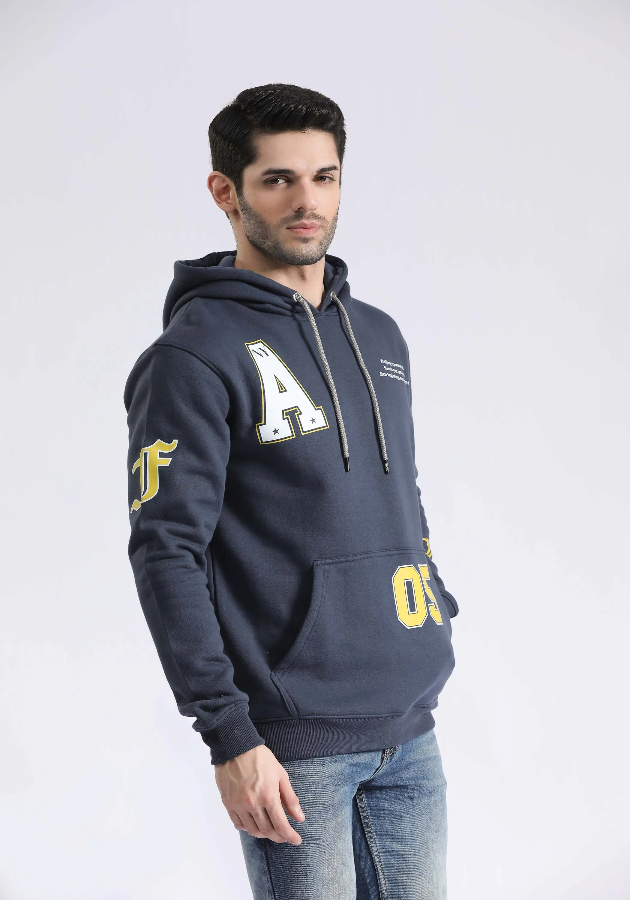 Contrast Print Hoodie
