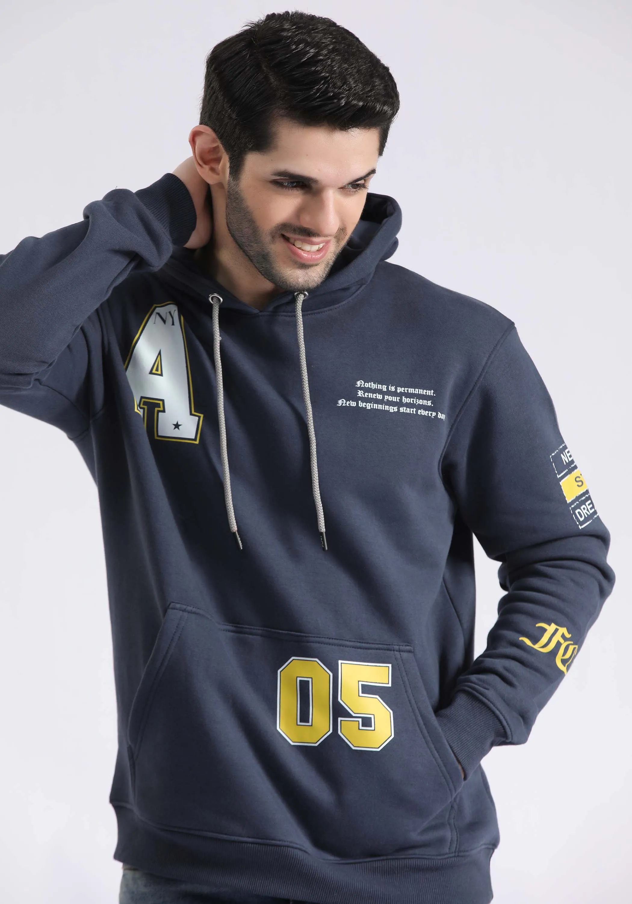 Contrast Print Hoodie