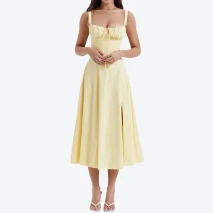 Elegant Ruched Bust Midi Dresses