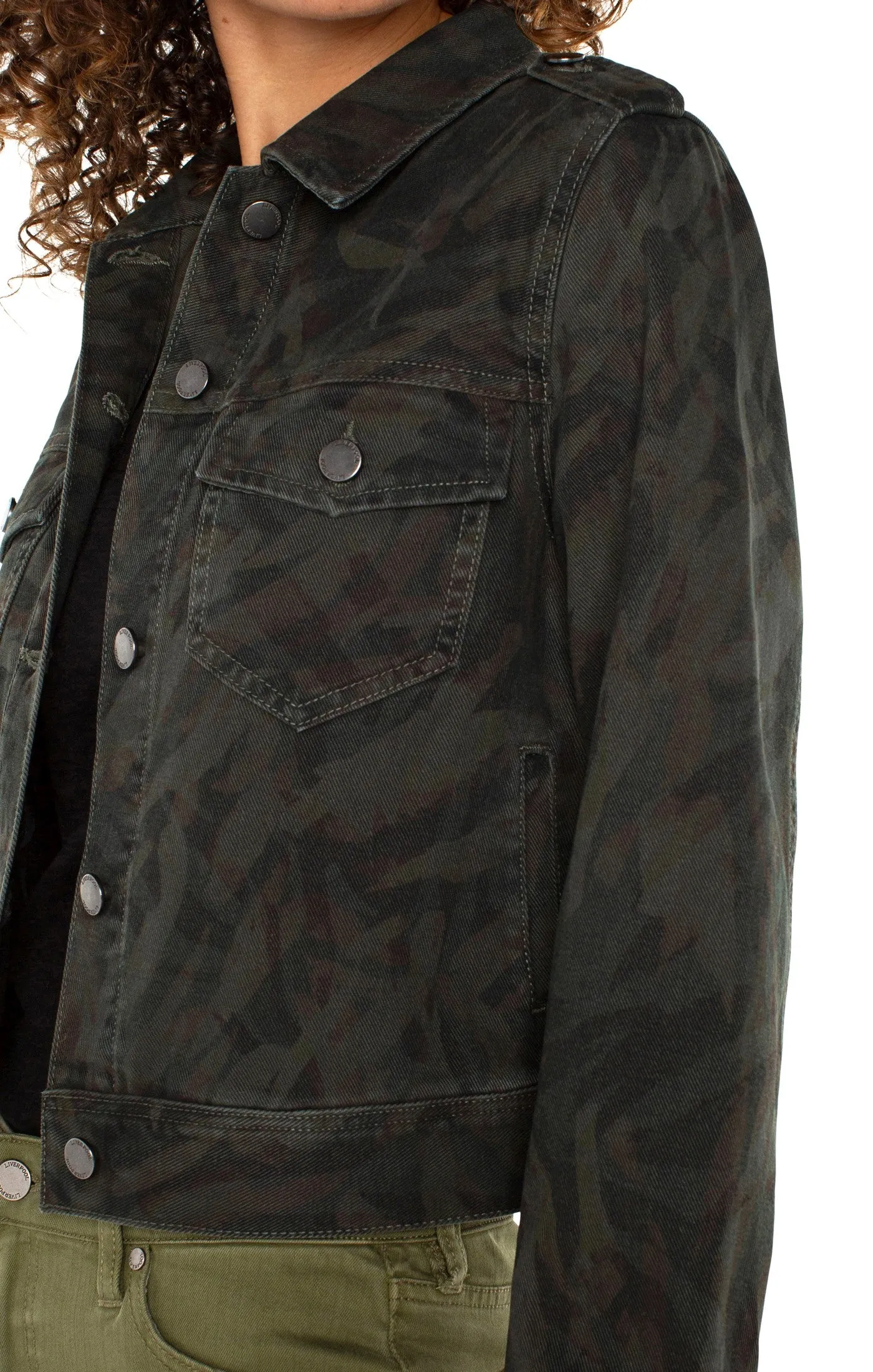 *FINAL SALE* Liverpool Camo Crop Denim Jacket