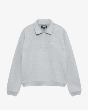 Fleece Zip Mock Grey Heather