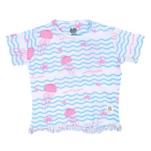 Girls T-Shirt Sea Life - White