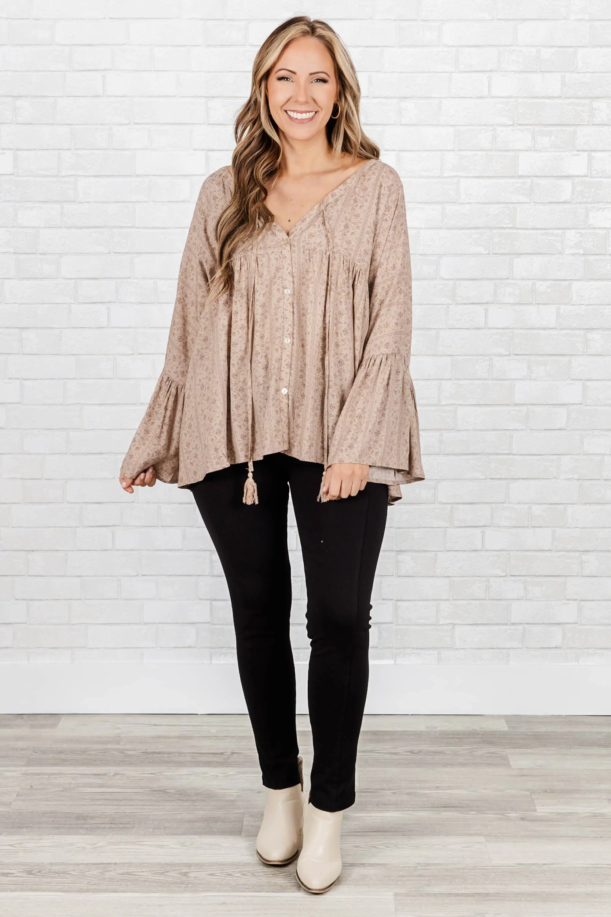 Giving It A Go Top, Taupe