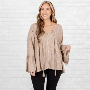 Giving It A Go Top, Taupe