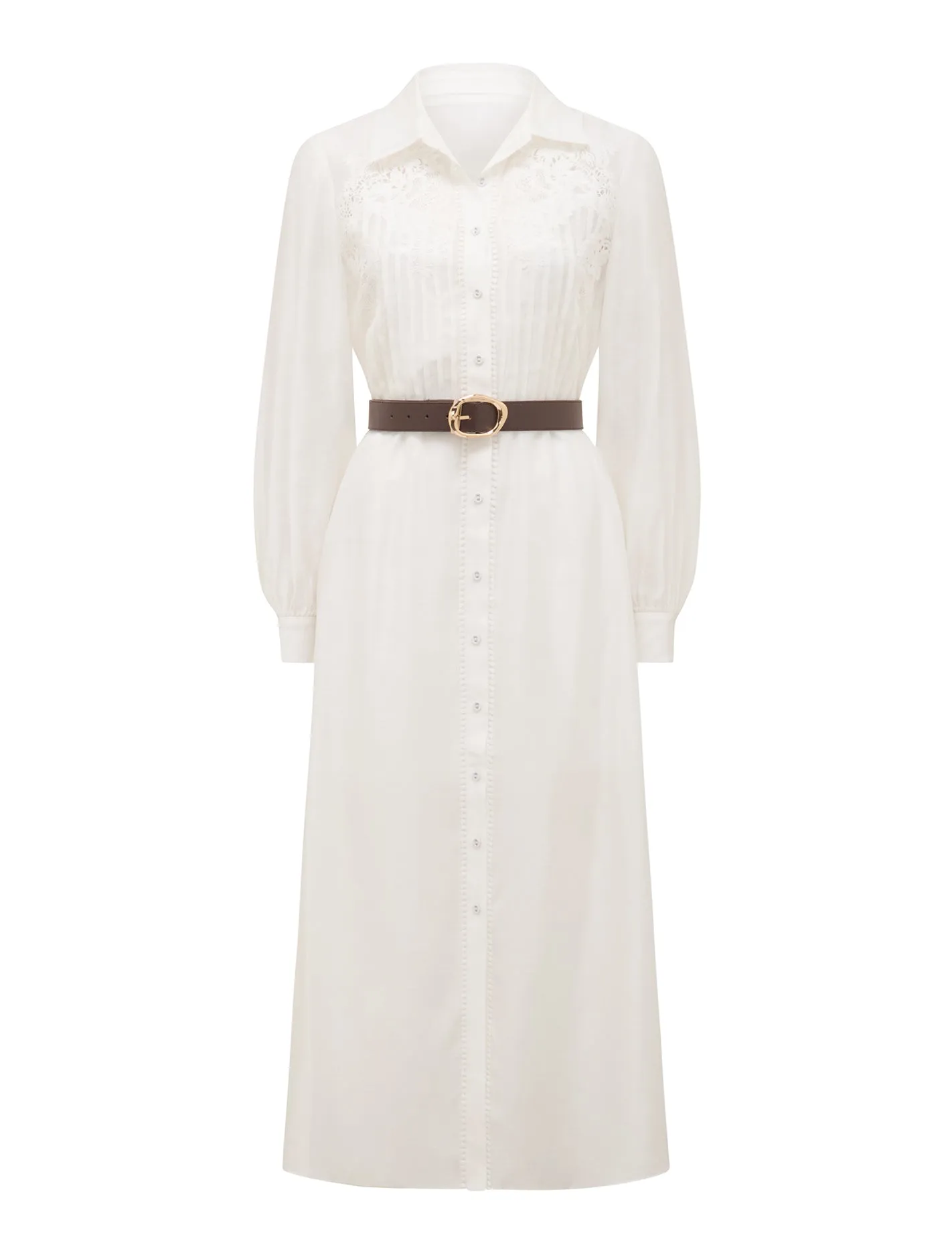 Janice Embroidery Belted Dress