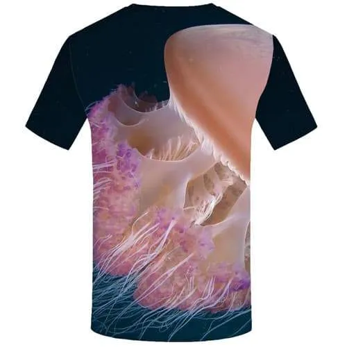 Jellyfish T-shirt Men Harajuku Tshirt Anime Colorful T shirts Funny Ocean T-shirts 3d Short Sleeve summer Men/women New Slim