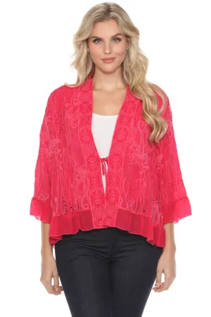 Johnny Was Pink Sesunna Embroidered Kimono C42324