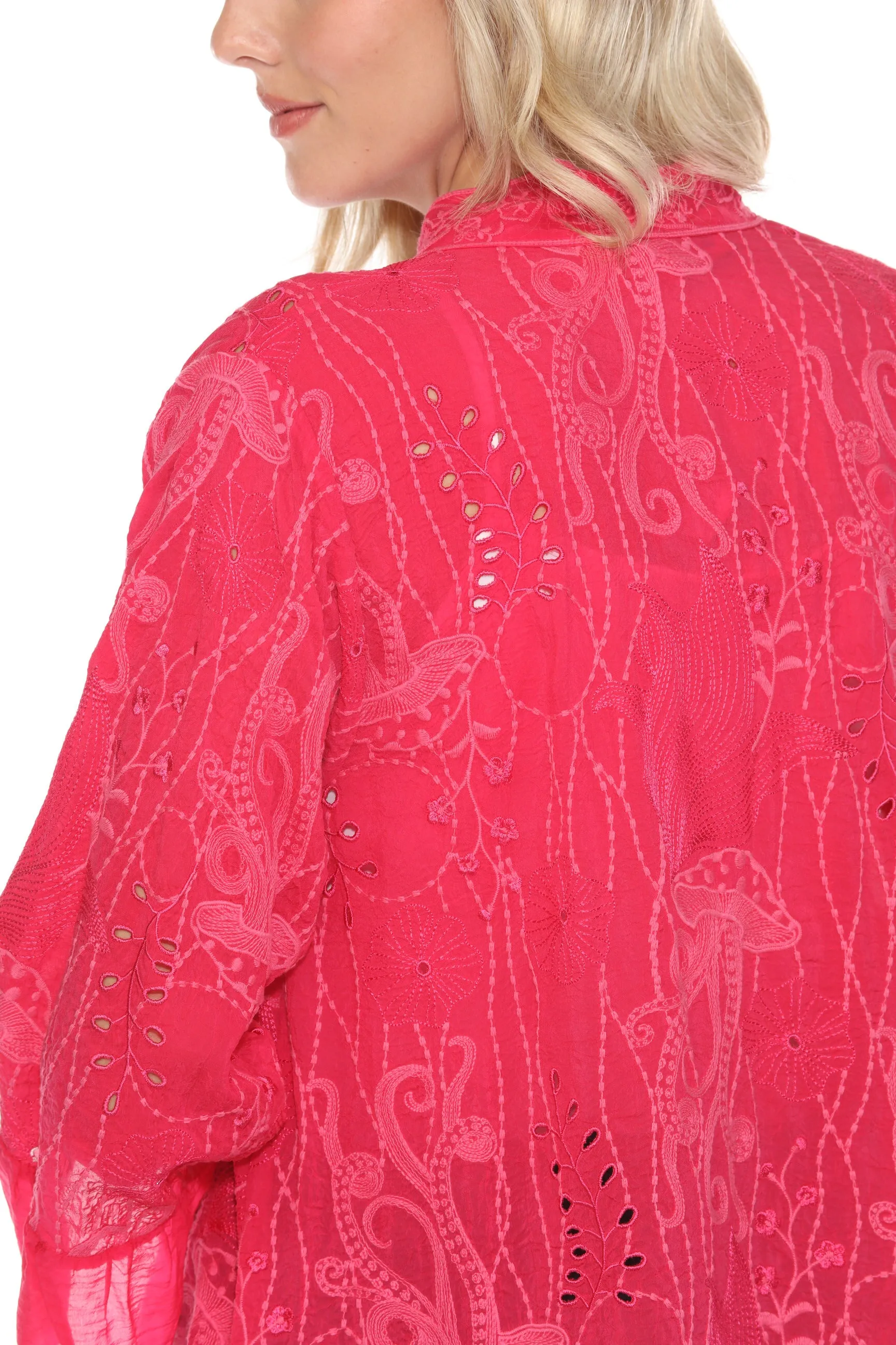 Johnny Was Pink Sesunna Embroidered Kimono C42324