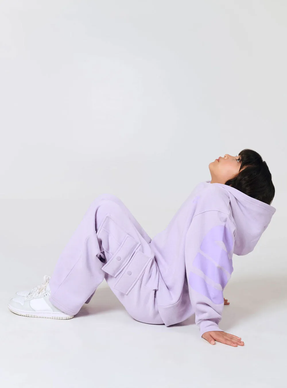 Kids Upstage Logo Freestyle Oversized Hoodie Lavender