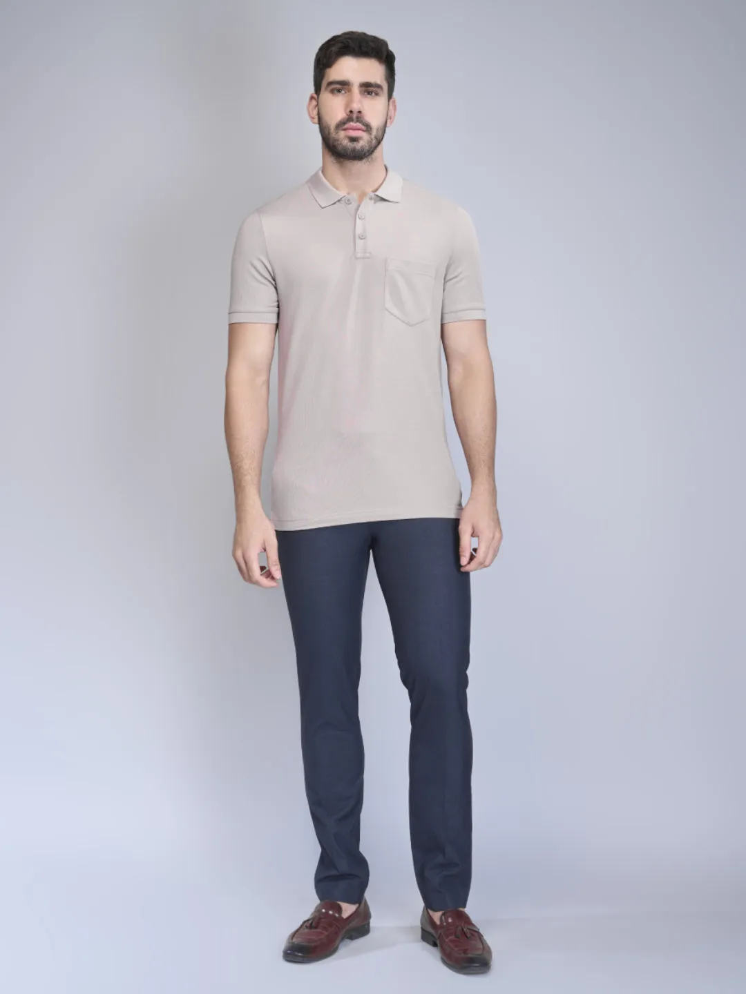 Mens Expert Polo Tshirt with Pocket Silver Berry EP24