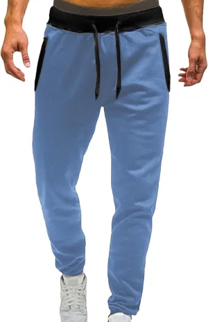 Mens Fleece Lightweight Joggers Pants Workouts Zipper Pockets Drawstring Slim Fit for Running Sports Wear