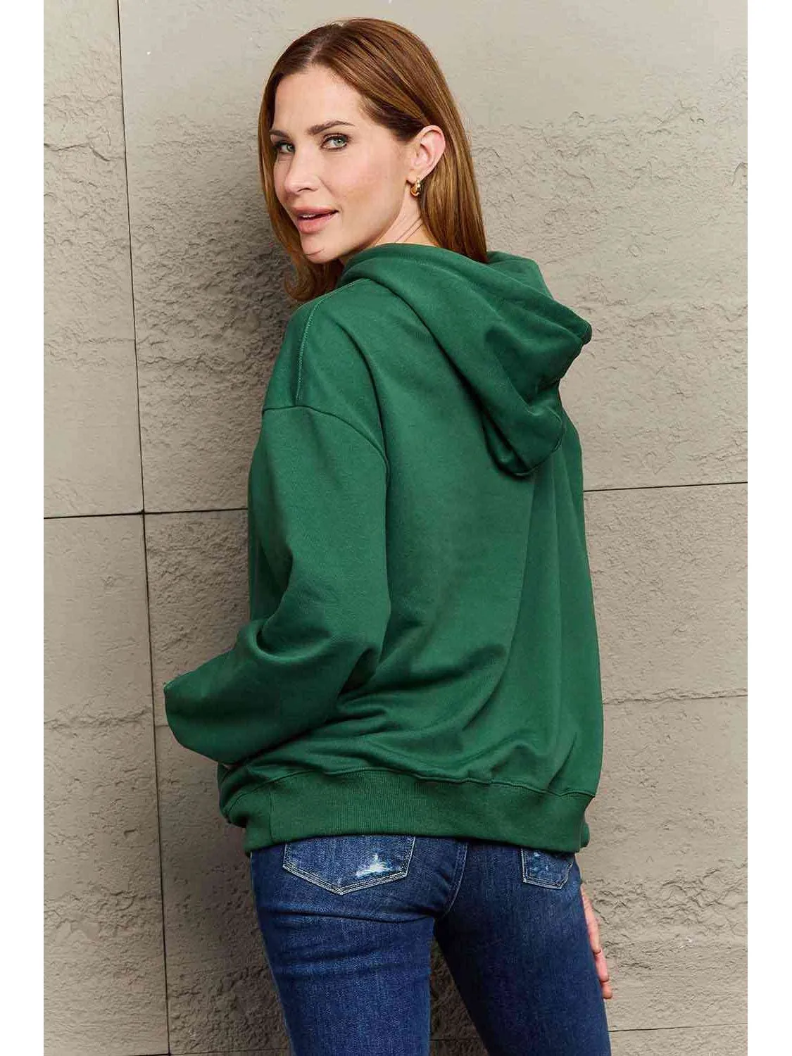NicholesGifts Women Simply Love Full Size Floral Butterfly Graphic Hoodie