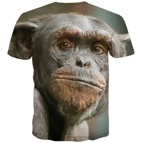 Orangutan T-shirt Men Animal Tshirts Novelty Monkey Tshirts Casual Funny T shirts Funny Harajuku Tshirt Anime Short Sleeve