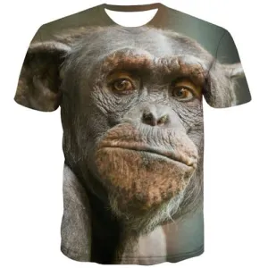 Orangutan T-shirt Men Animal Tshirts Novelty Monkey Tshirts Casual Funny T shirts Funny Harajuku Tshirt Anime Short Sleeve