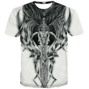 Reaper T-shirt Men Skull Tshirts Cool Black And White T shirts Funny Punk Tshirt Anime Street Tshirts Casual Short Sleeve