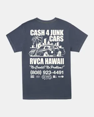 RVCA CASH FOR JUNK TEE - MOODY BLUE
