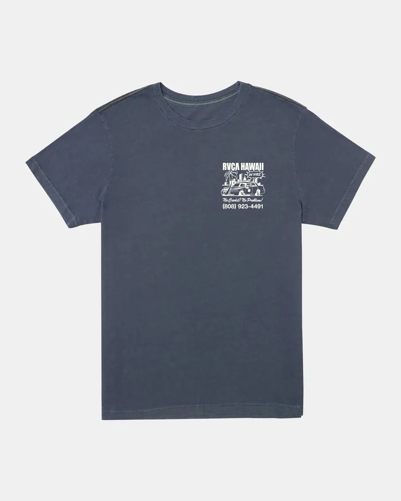 RVCA CASH FOR JUNK TEE - MOODY BLUE
