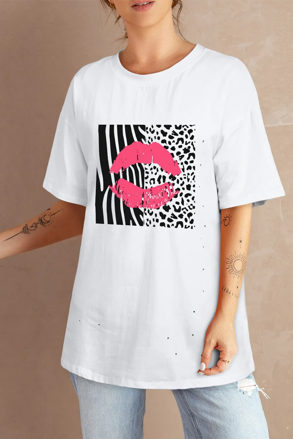 Solid Half Sleeve Loose T Shirts For Ladies