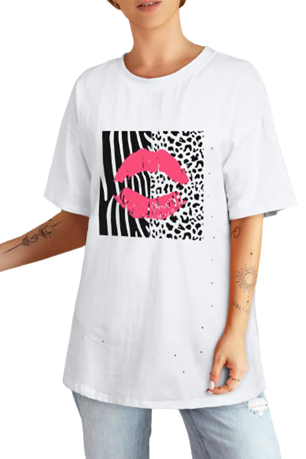 Solid Half Sleeve Loose T Shirts For Ladies