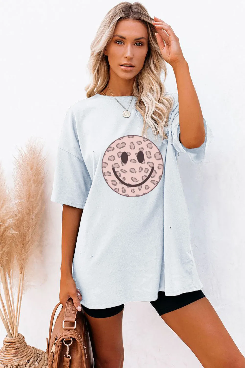 Solid Half Sleeve Loose T Shirts For Ladies