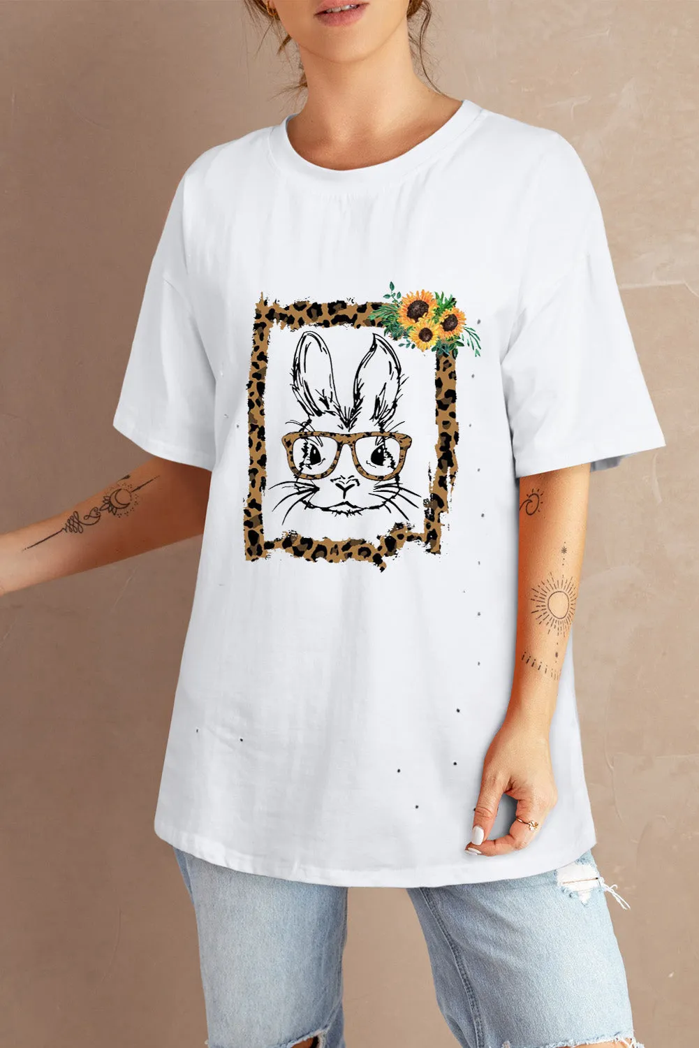 Solid Half Sleeve Loose T Shirts For Ladies