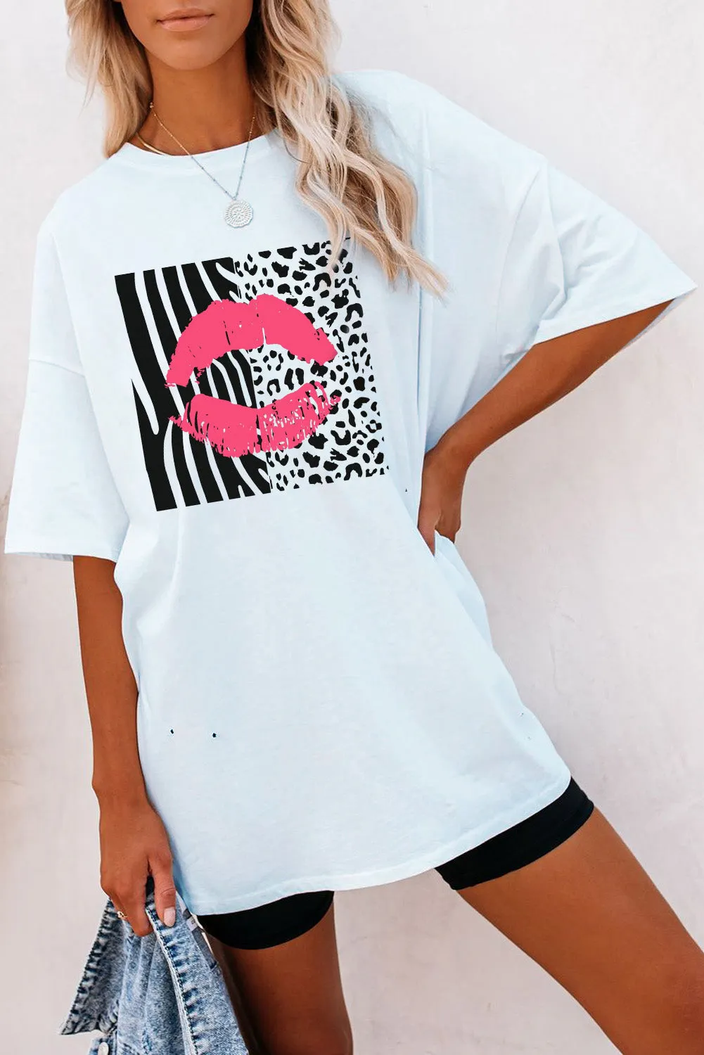 Solid Half Sleeve Loose T Shirts For Ladies