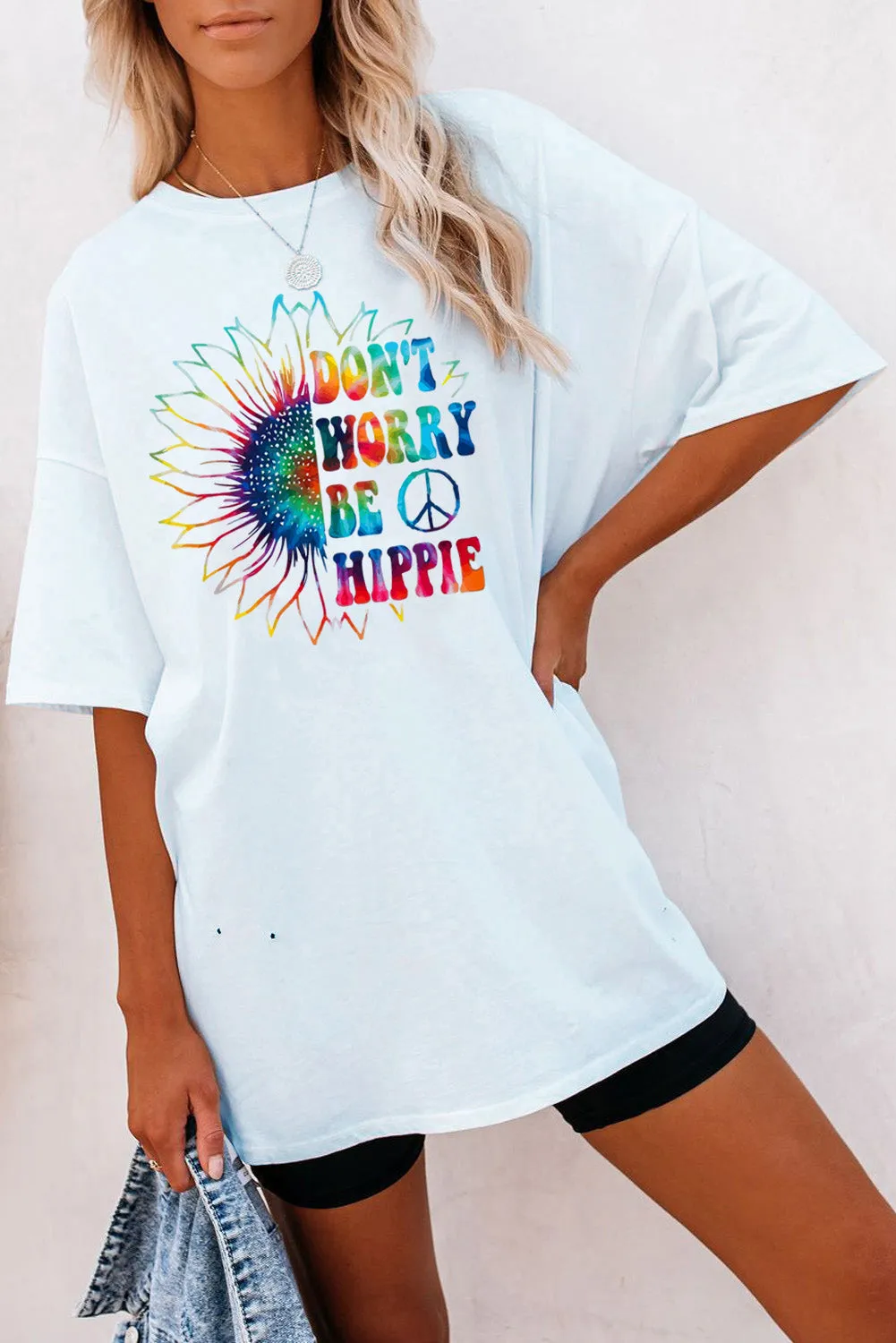 Solid Half Sleeve Loose T Shirts For Ladies