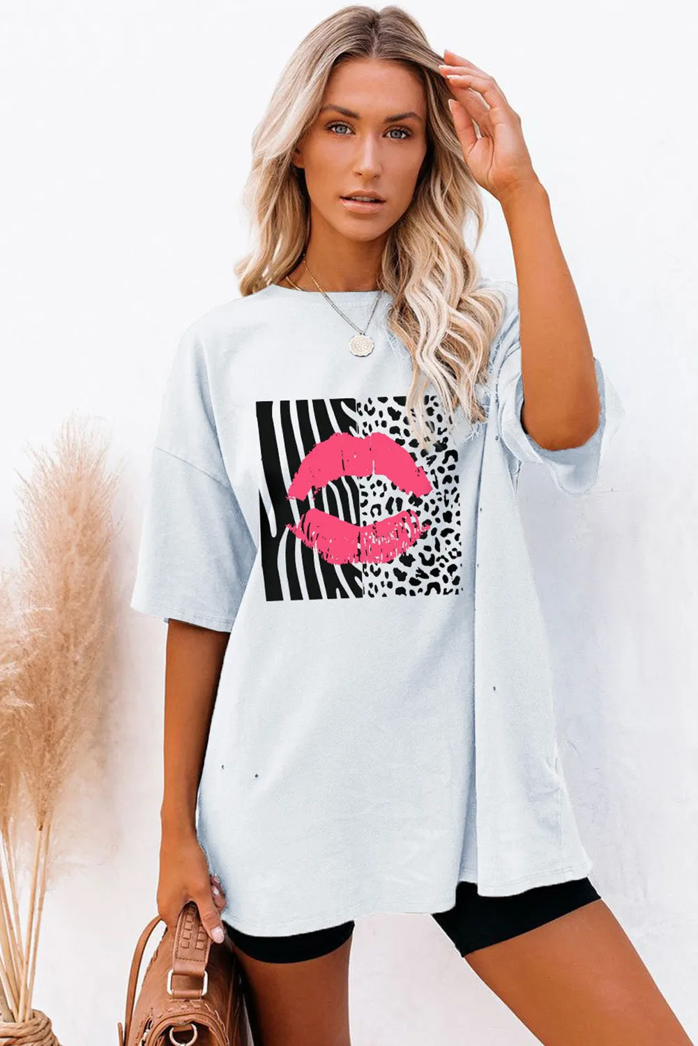 Solid Half Sleeve Loose T Shirts For Ladies