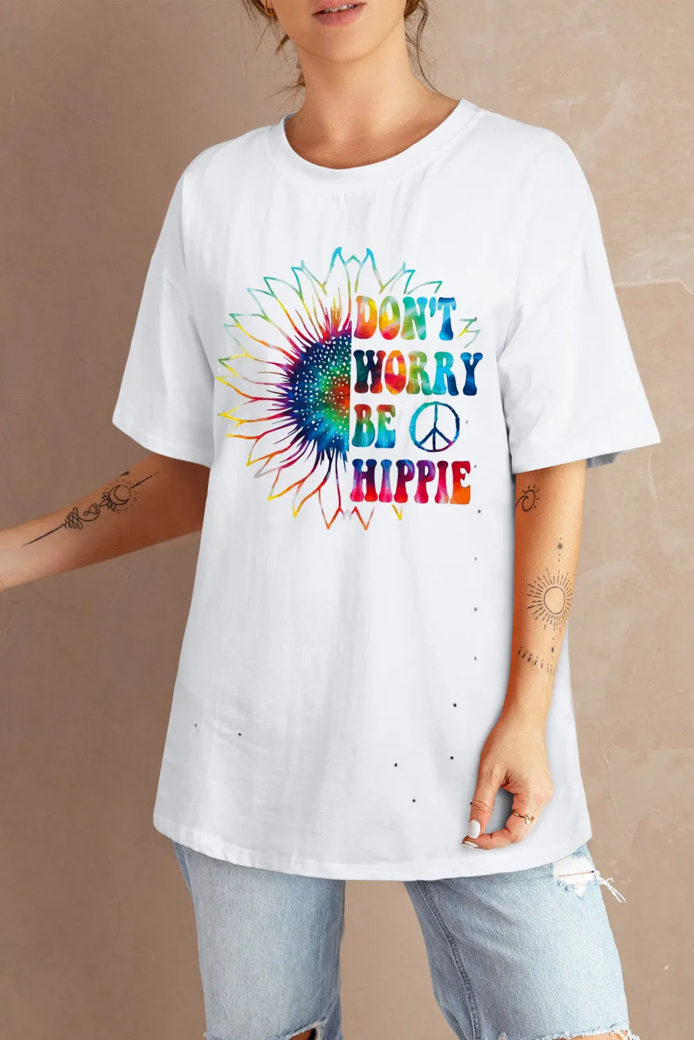 Solid Half Sleeve Loose T Shirts For Ladies