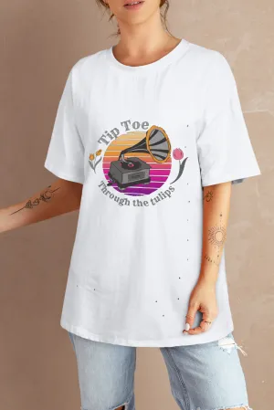Solid Half Sleeve Loose T Shirts For Ladies
