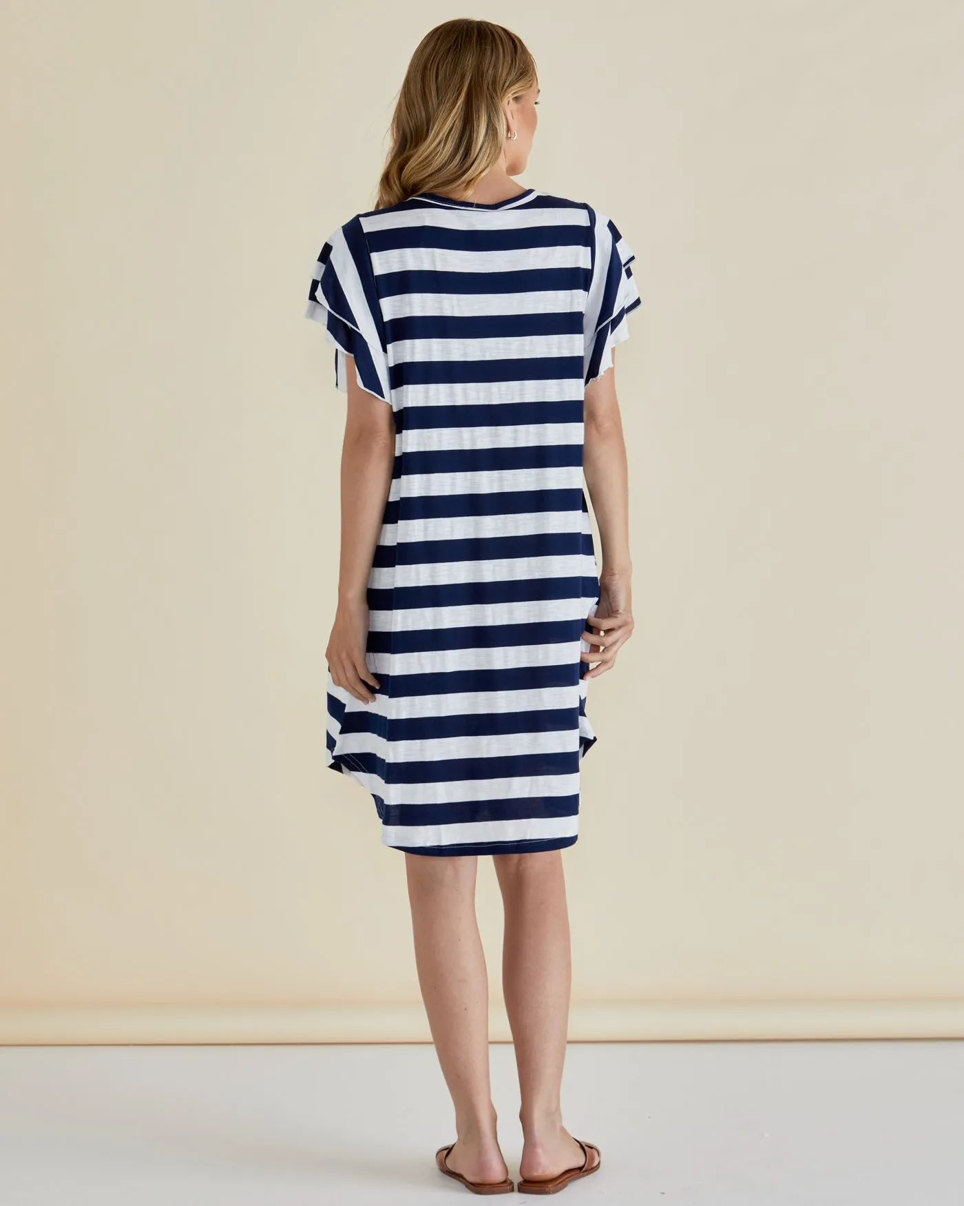 Sydney Tee Dress - Blue Stripe