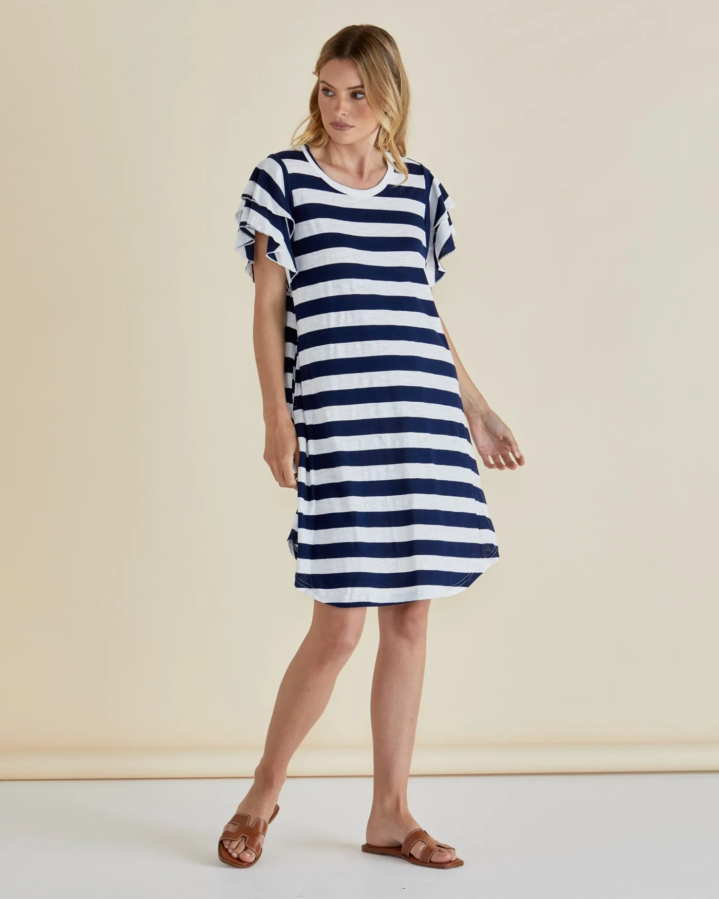 Sydney Tee Dress - Blue Stripe