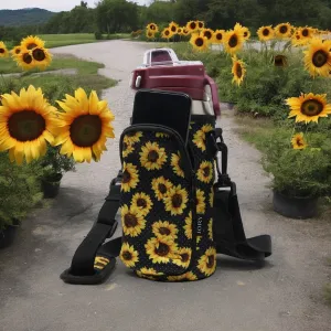 Tumbler Case Spring Summer On-the-Go Neoprene Cross Body Bag | Sunflower