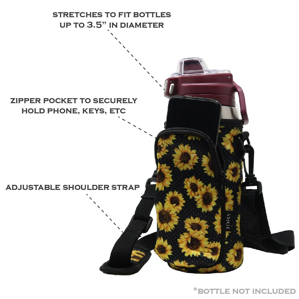 Tumbler Case Spring Summer On-the-Go Neoprene Cross Body Bag | Sunflower