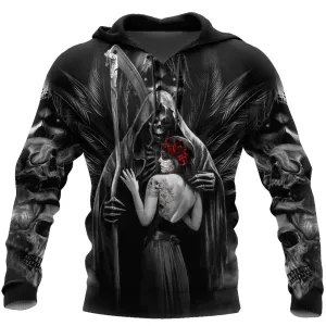 Unisex Death Skull 3D Printed Fashion Hoodies / Gothic Style Hooded Sweatshirt