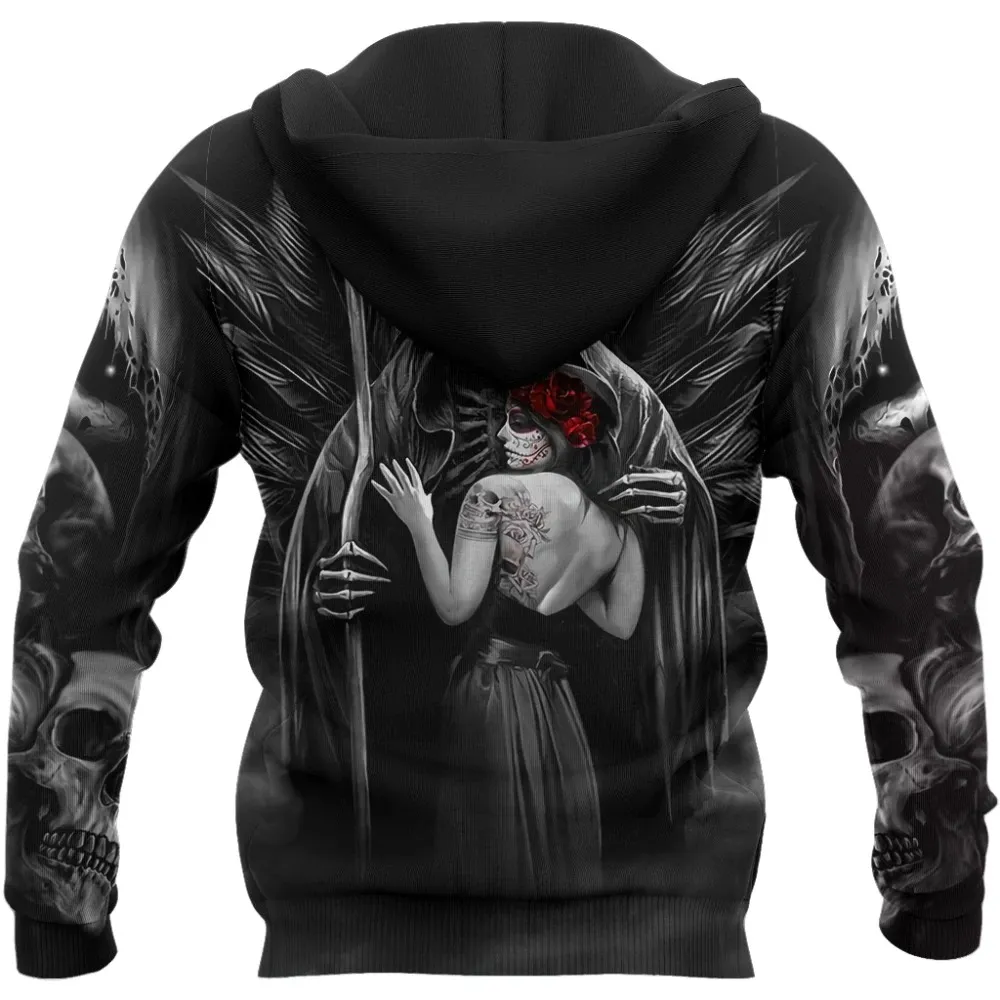 Unisex Death Skull 3D Printed Fashion Hoodies / Gothic Style Hooded Sweatshirt