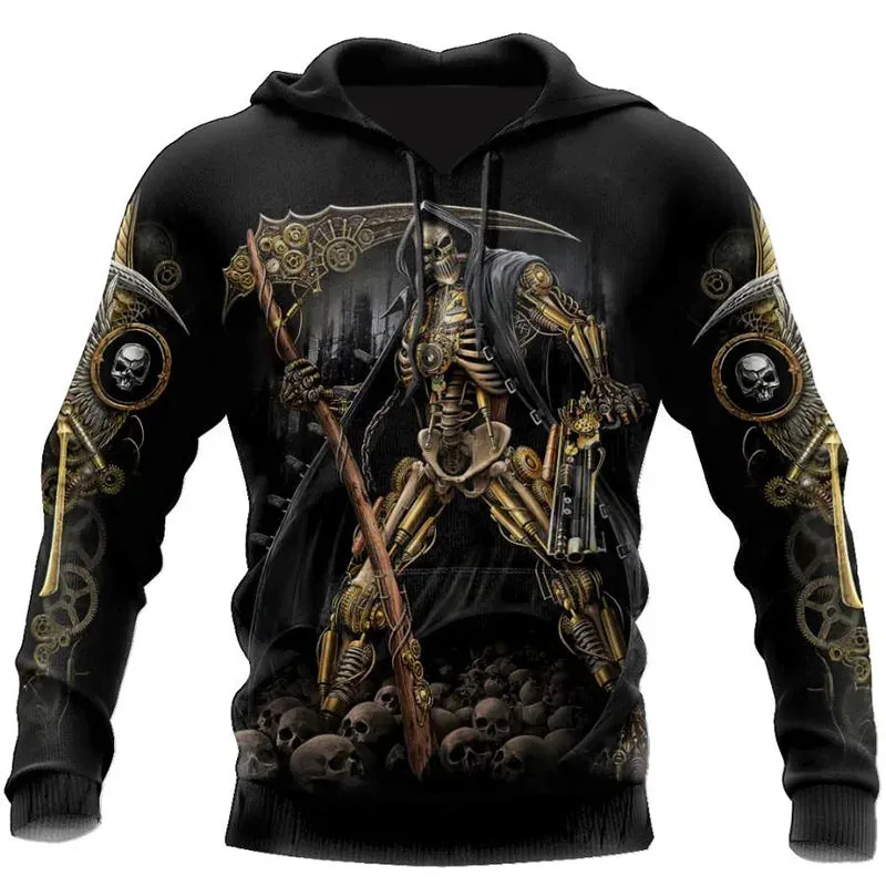 Vintage Hooded Sweatshirt Men's Hoodie 3D Printing Pullover Oversized Mens Clothing Tops Male Spring Fall Loose Men Clothes