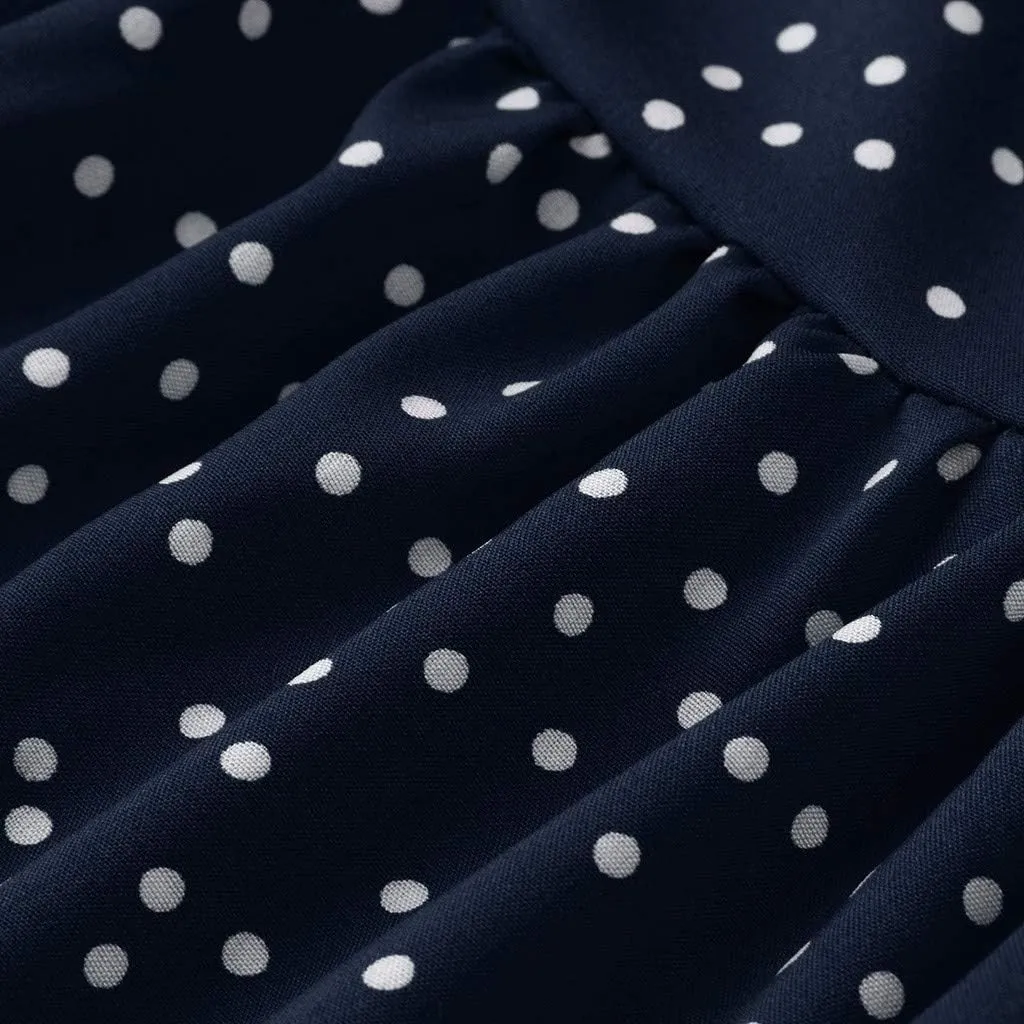 Women Loose Dress Ruffle Sleeve Dot V-Neckline Dress Casual Mini Short Swing Women's Dress Fancy Plus Size