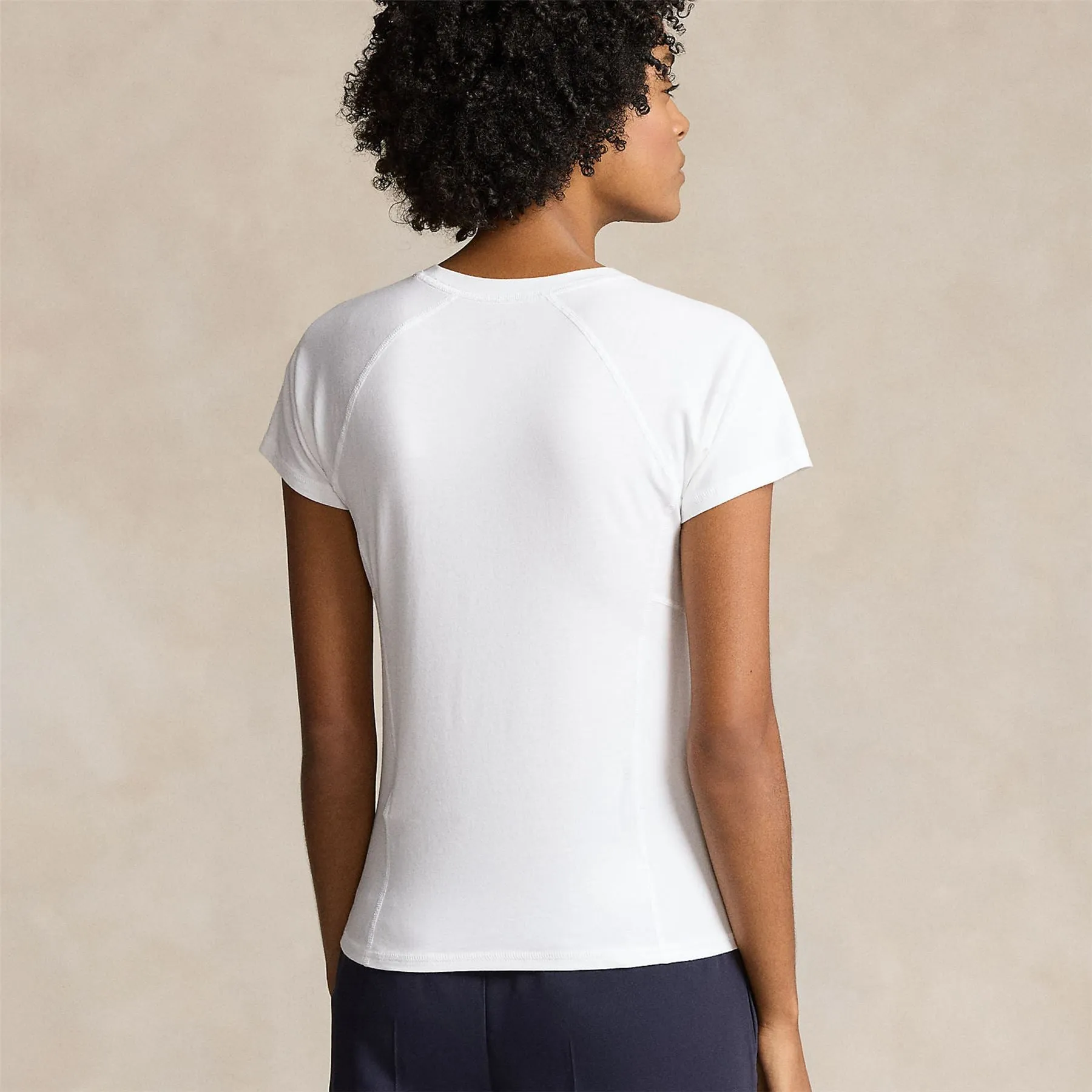 Womens Stretch Jersey Short-Sleeve Tee Ceramic White - AW24