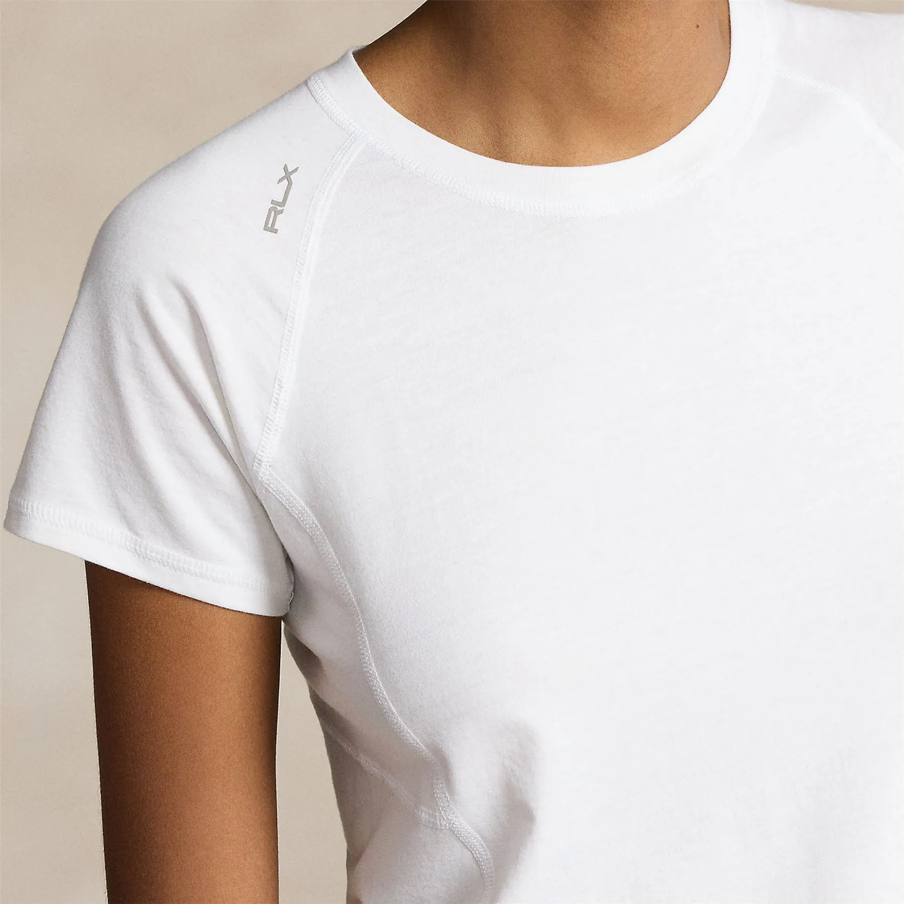 Womens Stretch Jersey Short-Sleeve Tee Ceramic White - AW24